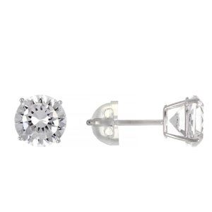 White Lab Created Sapphire 2.40ctw Rhodium Over 10k White Gold Earrings